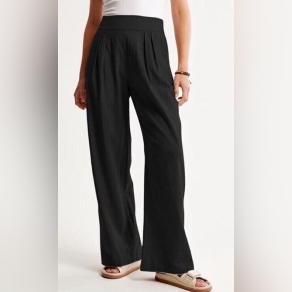 Abercrombie & Fitch Linen-Blend Wide Leg Pull-On Pants - Size Xs